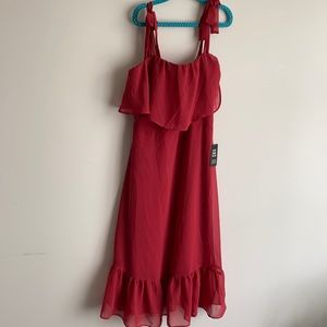 Express tie shoulder midi dress
